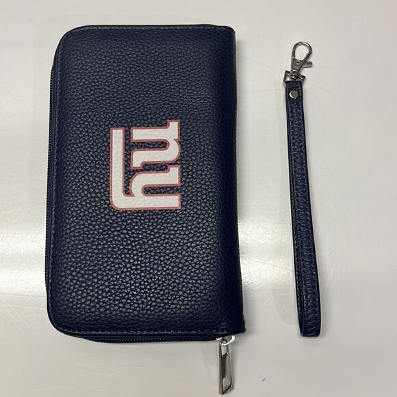 NFL Officially Licensed Zip Organizer Blue Wallet New York Giants Wristlet - Picture 5 of 16